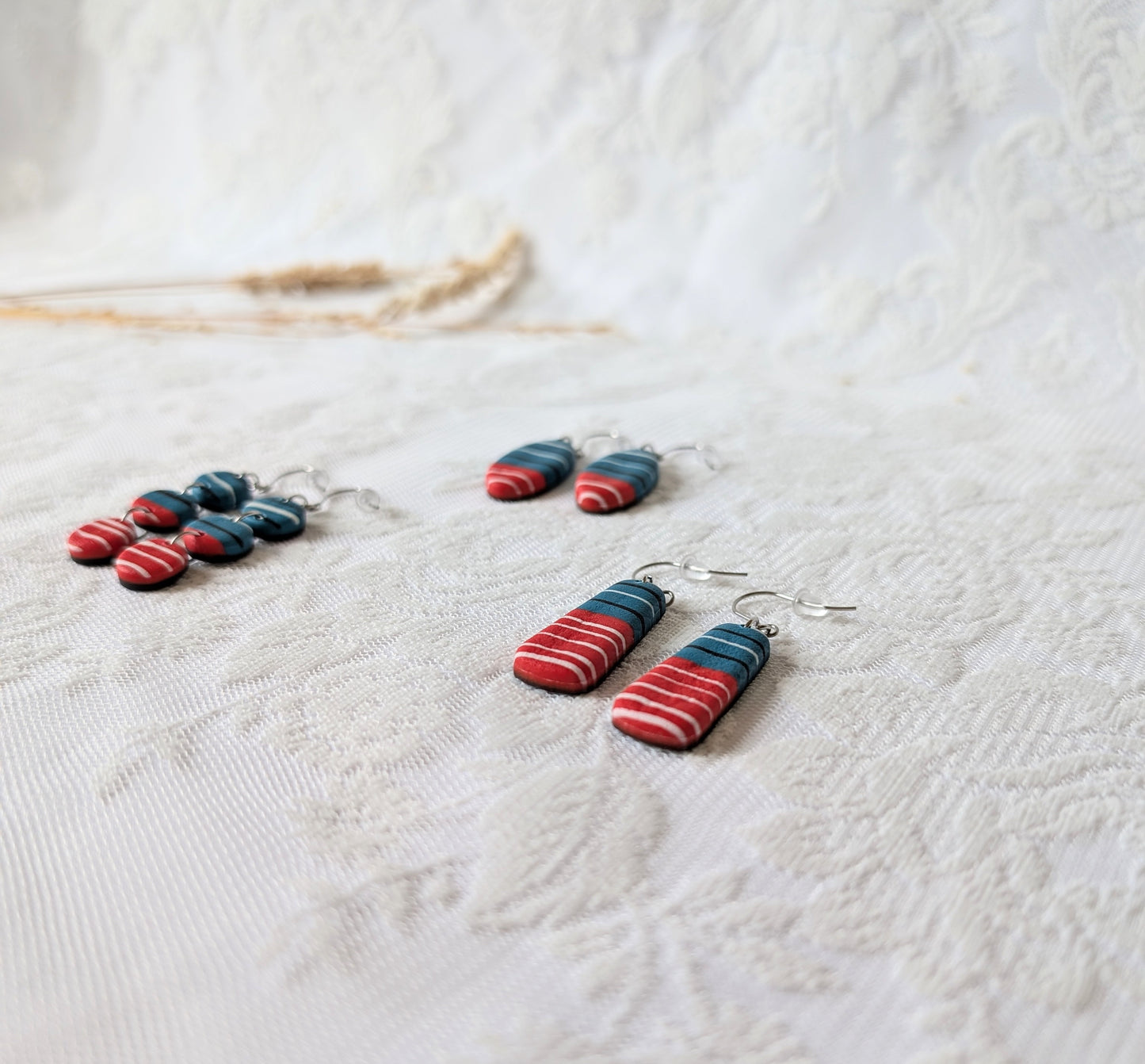 Beautiful Blue and Red earrings