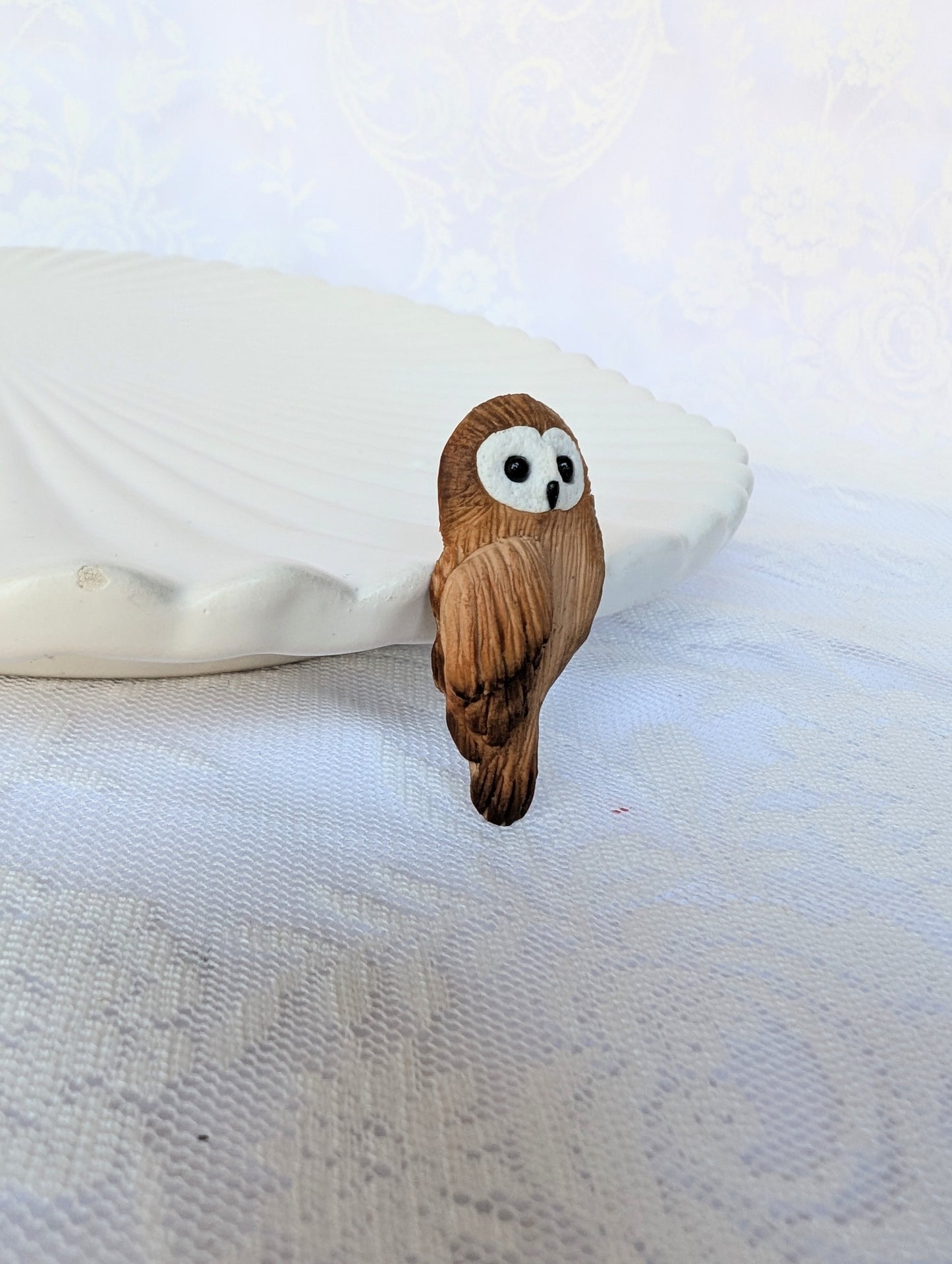 Handmade Polymer Clay Owl Brooch