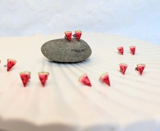 Handmade polymer clay Watermelon earrings and pendant