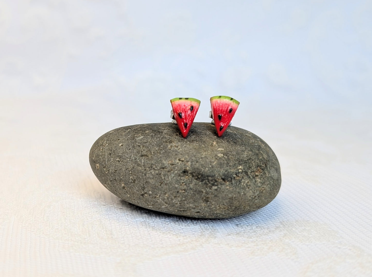 Handmade polymer clay Watermelon earrings and pendant