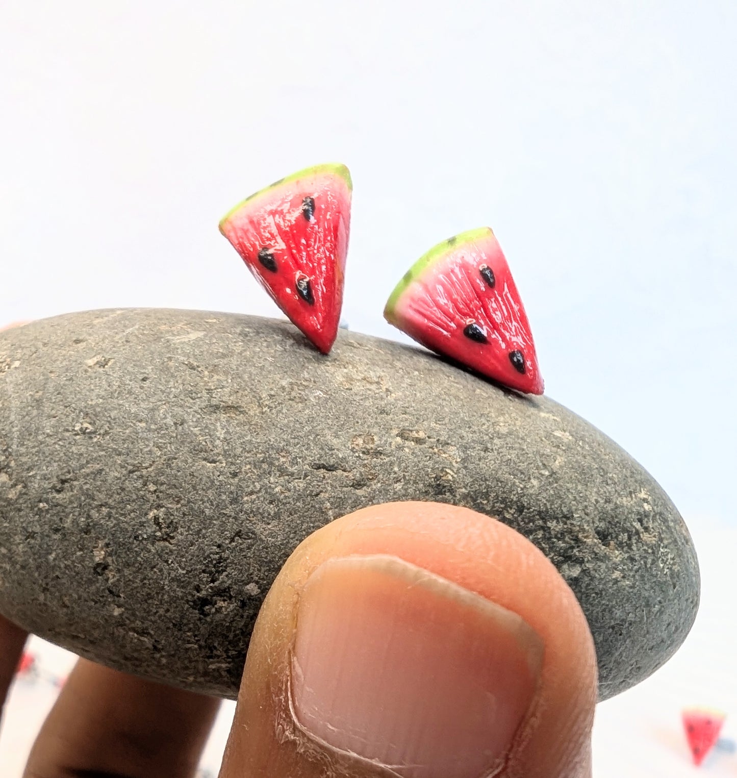 Handmade polymer clay Watermelon earrings and pendant