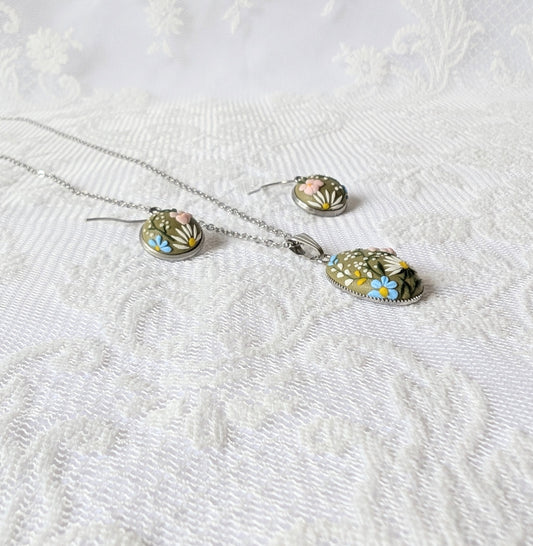 Wildflower Meadow Jewellery Set - Necklace & Earrings