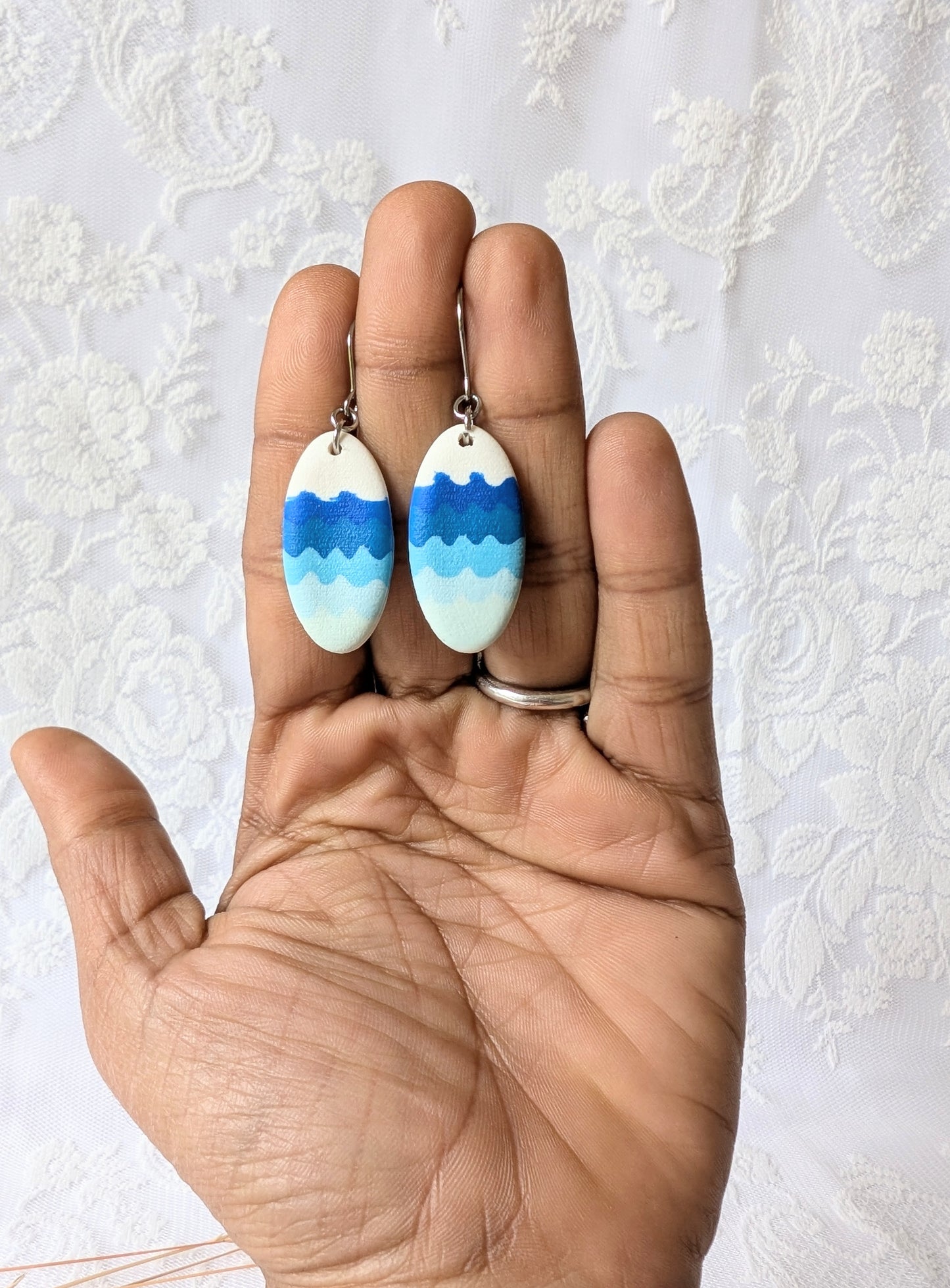 Ocean style statement earrings