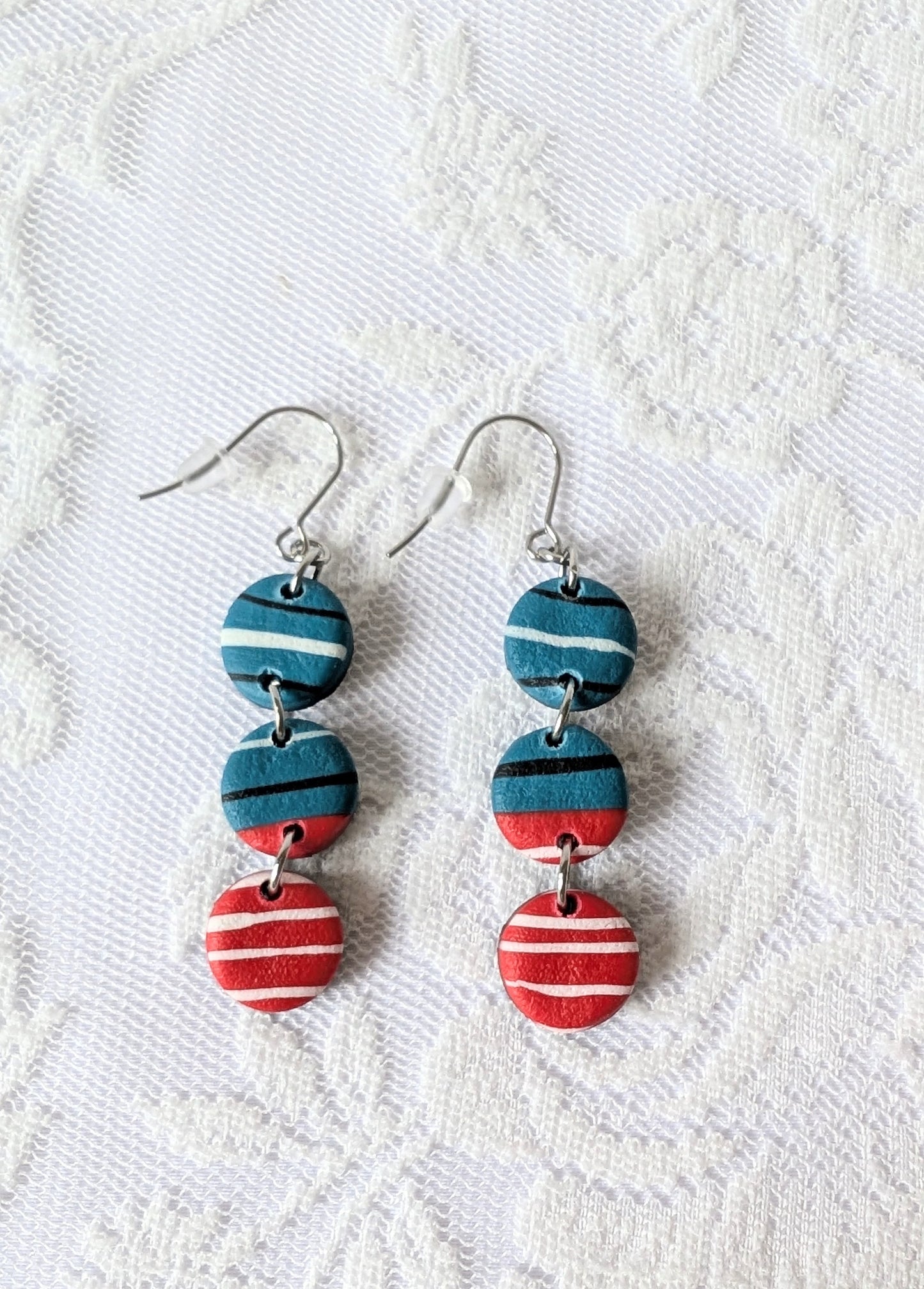 Beautiful Blue and Red earrings