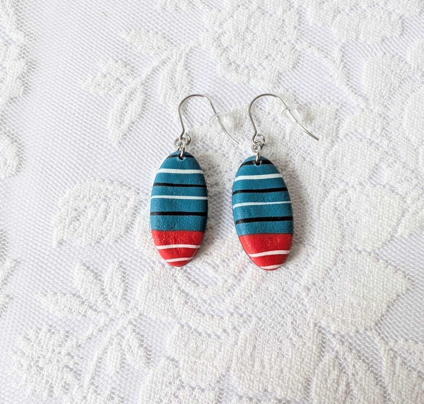 Beautiful Blue and Red earrings