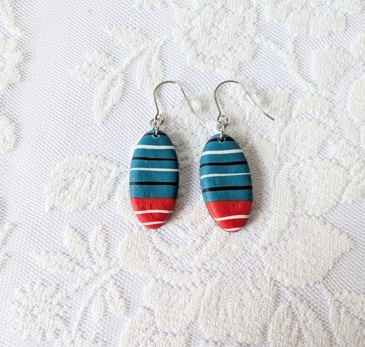 Beautiful Blue and Red earrings