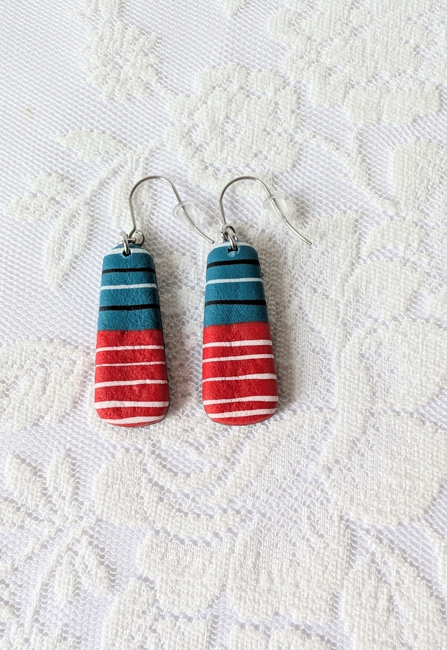 Beautiful Blue and Red earrings