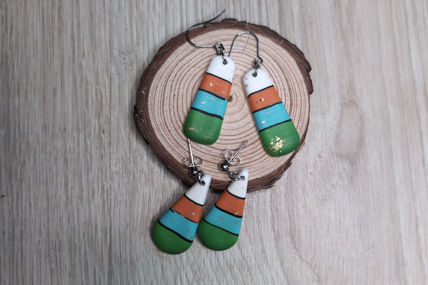 Macaw bird themed statement earrings