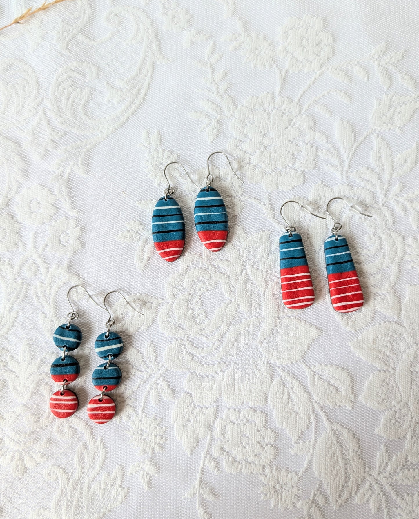 Beautiful Blue and Red earrings