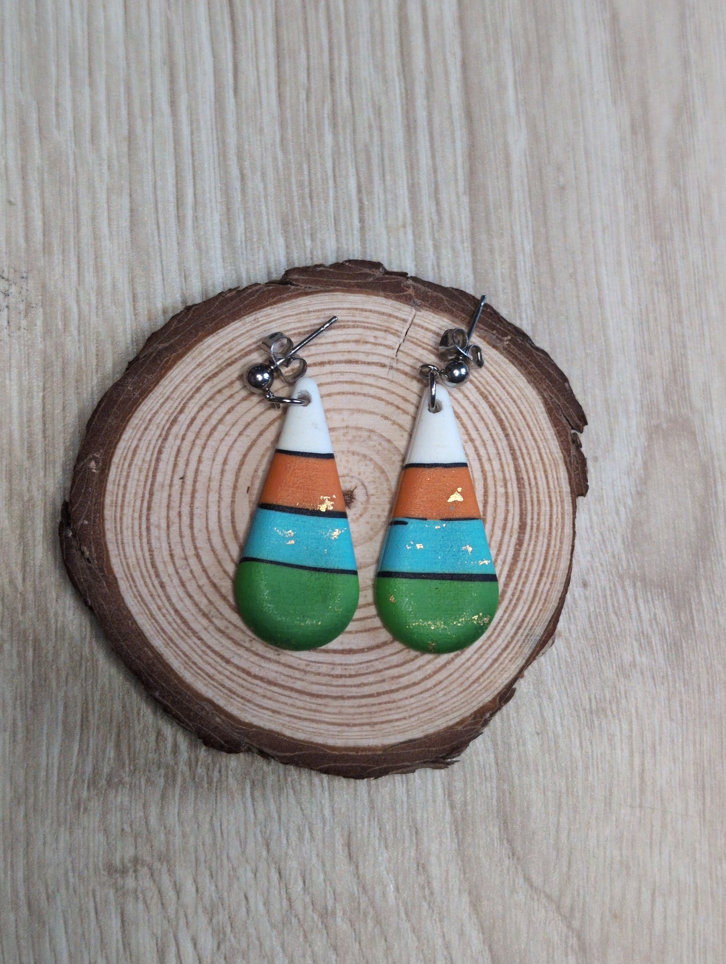 Macaw bird themed statement earrings