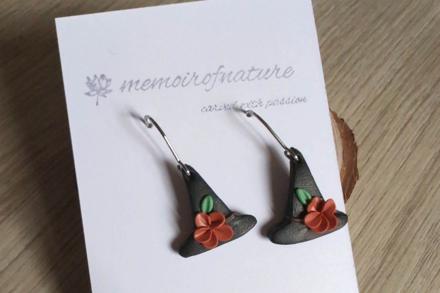 Halloween spooky witch hat earrings