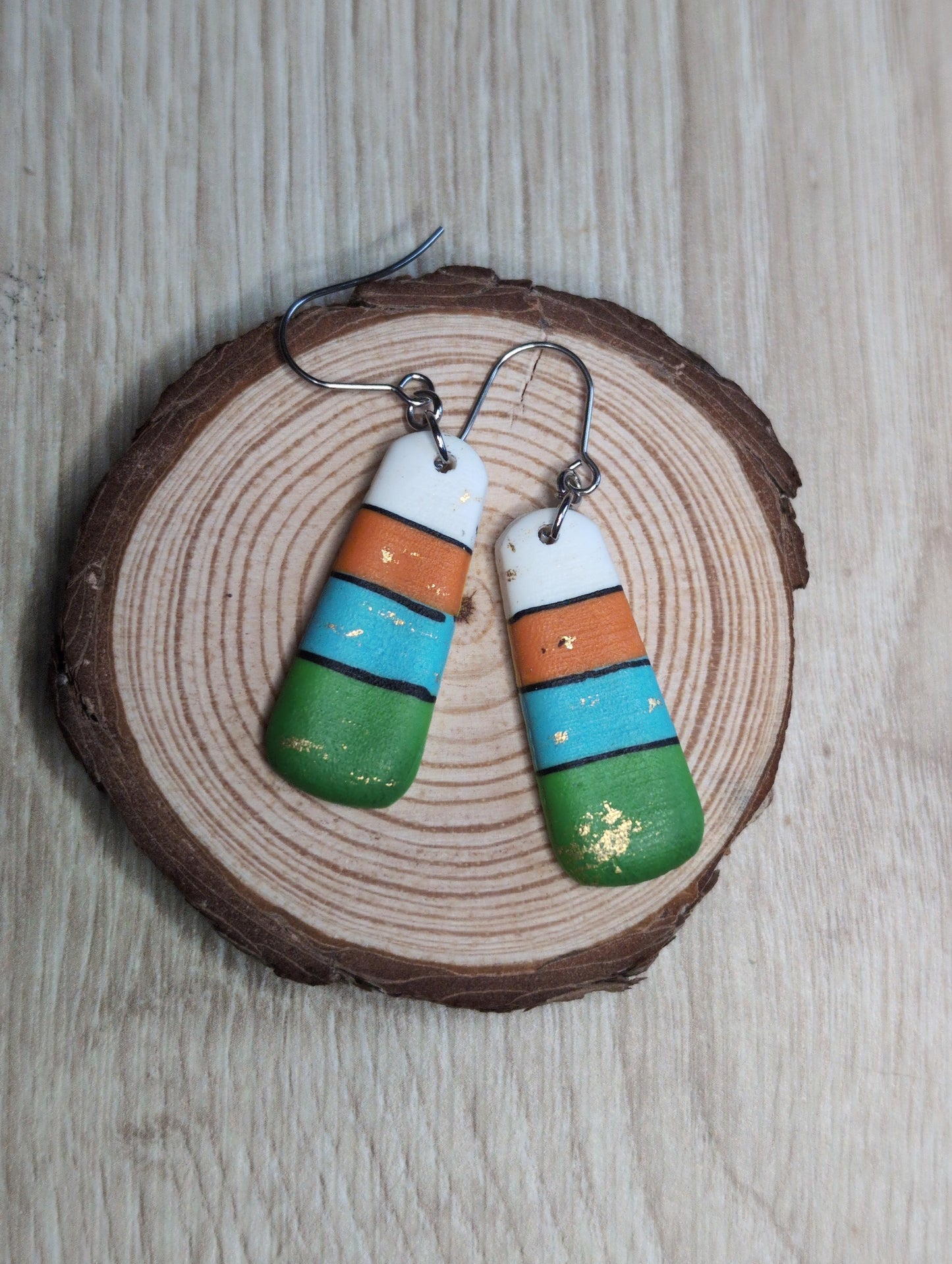 Macaw bird themed statement earrings