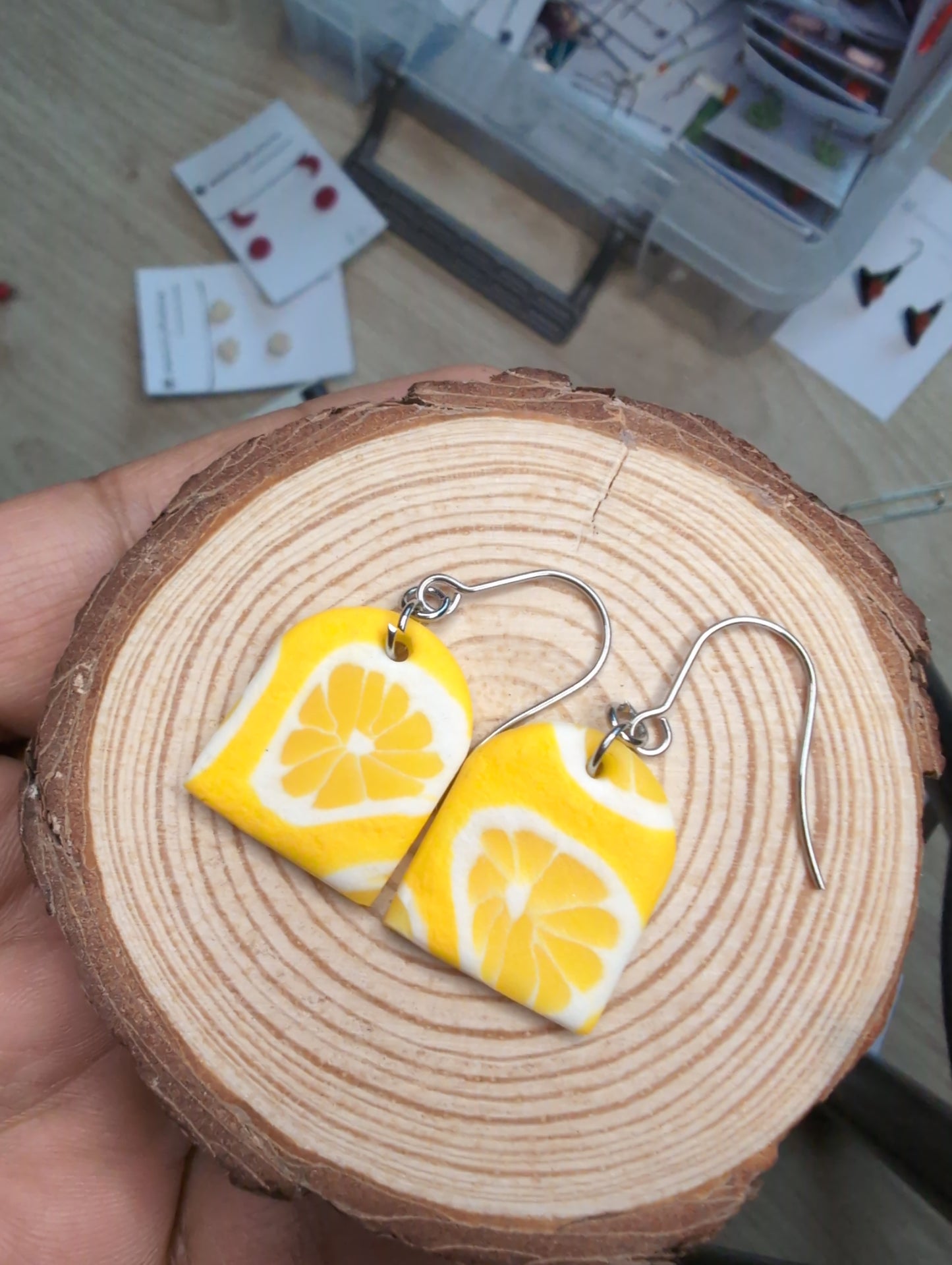 Lemon themed earrings