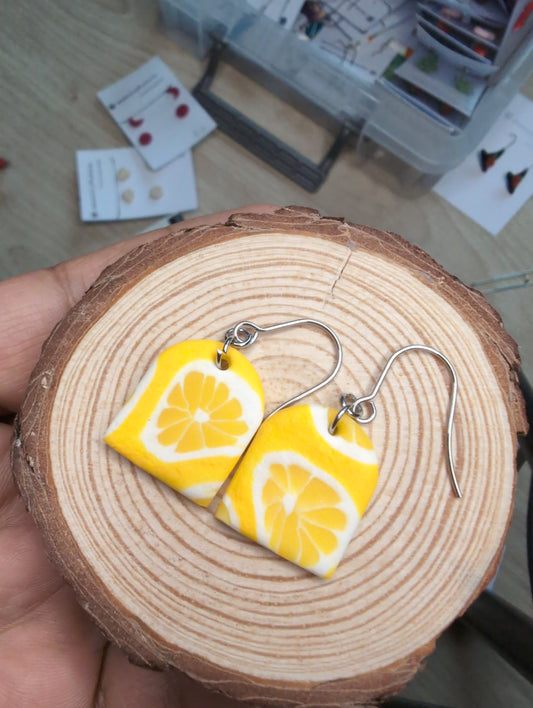 Lemon themed earrings