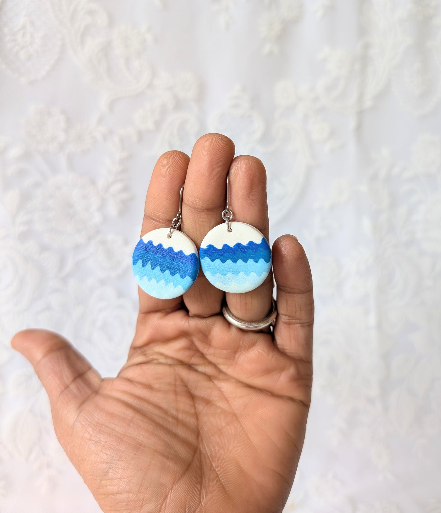 Ocean style statement earrings