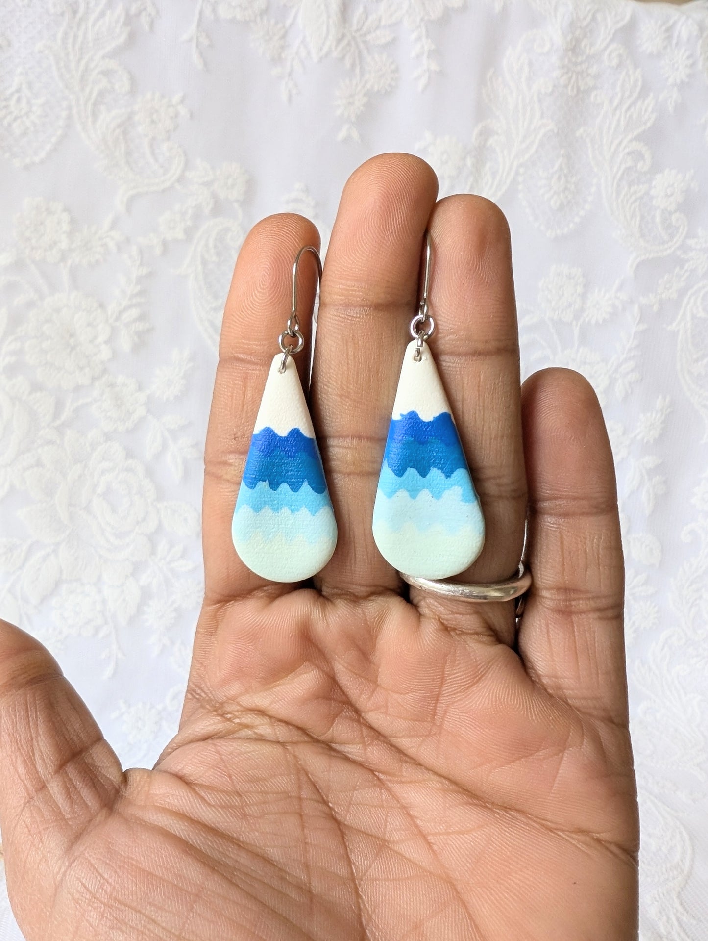 Ocean style statement earrings