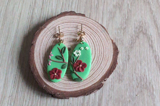Elegant Beautiful Floral Oval Drop Hangings